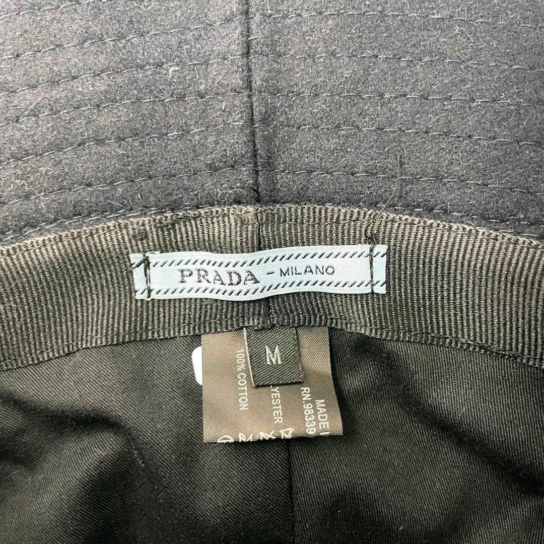 PRADA プラダ　バゲットハット　三角ロゴ　ダークネイビー　ユニセックス　M