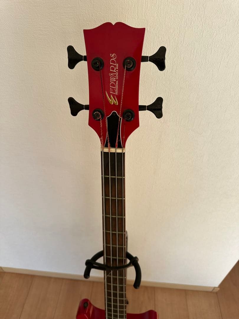 赤 エレキベース 4弦 2基ピックアップ