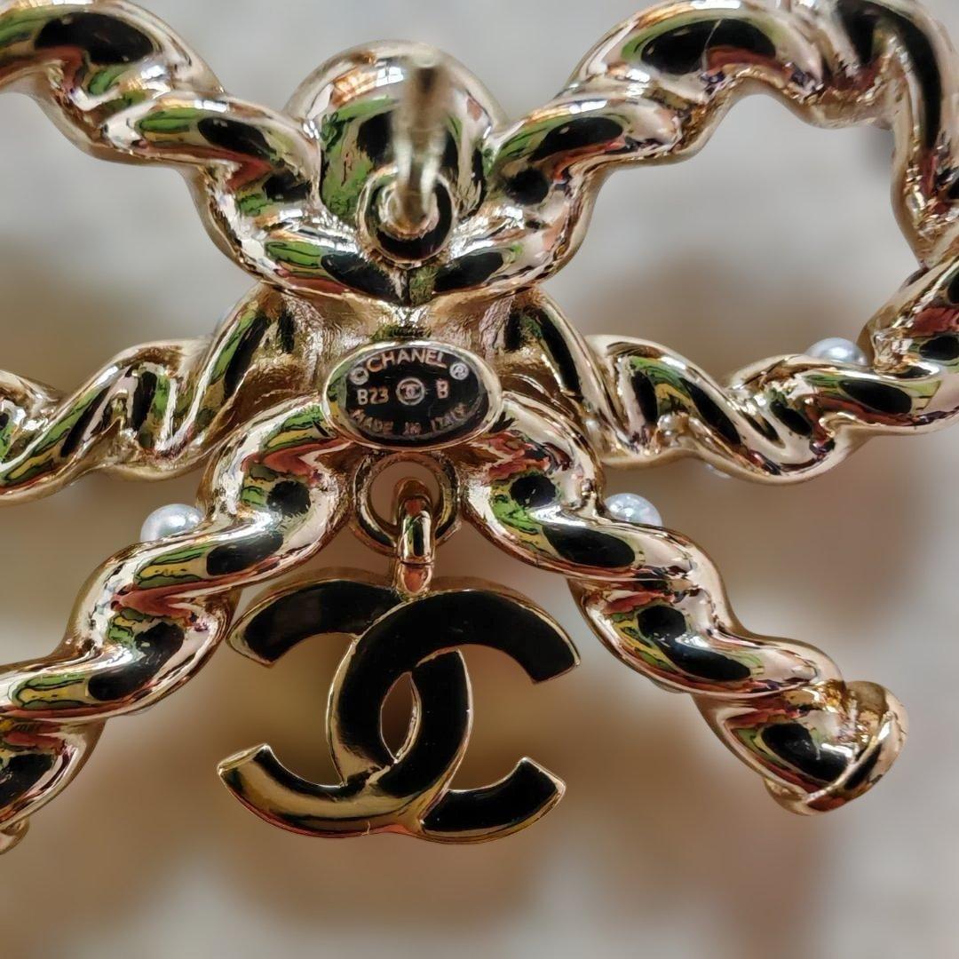 ★シャネル ピアス リボン ピンク