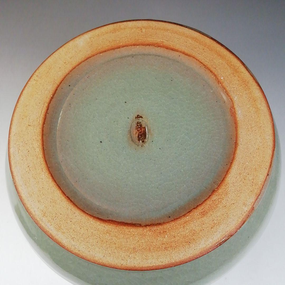 Ｔ７６５　水指　『青磁　雲鶴』『中村与平 造』　共箱　茶道具