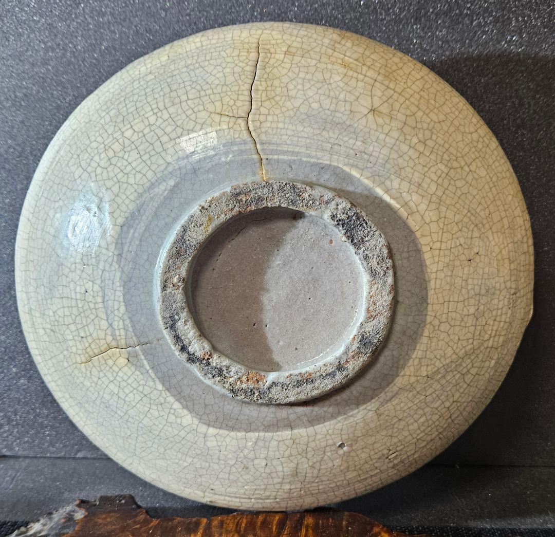 李朝古美術　韓国古陶磁器　李朝　粉青沙器 鉄絵　唐草文　口付大瓶　酒瓶　扁壺