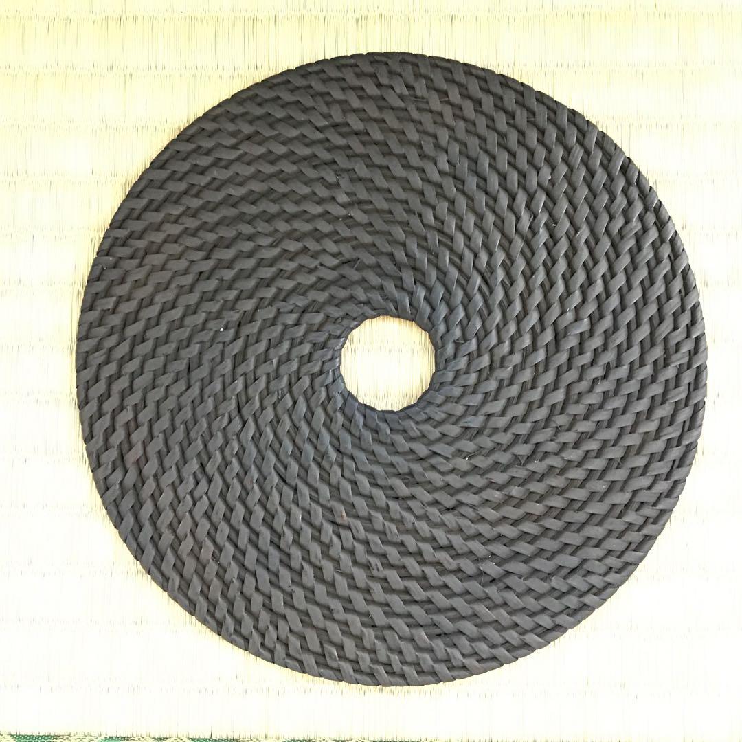 茶道具　釜敷　籐編み釜敷　船橋重郎作　桐共箱　紙箱　S236KS