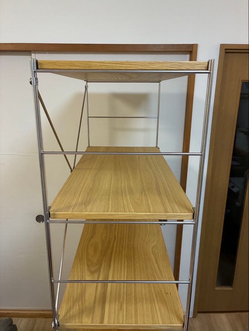 無印良品 ステンレスユニットシェルフ オーク材 棚セット ワイド大①