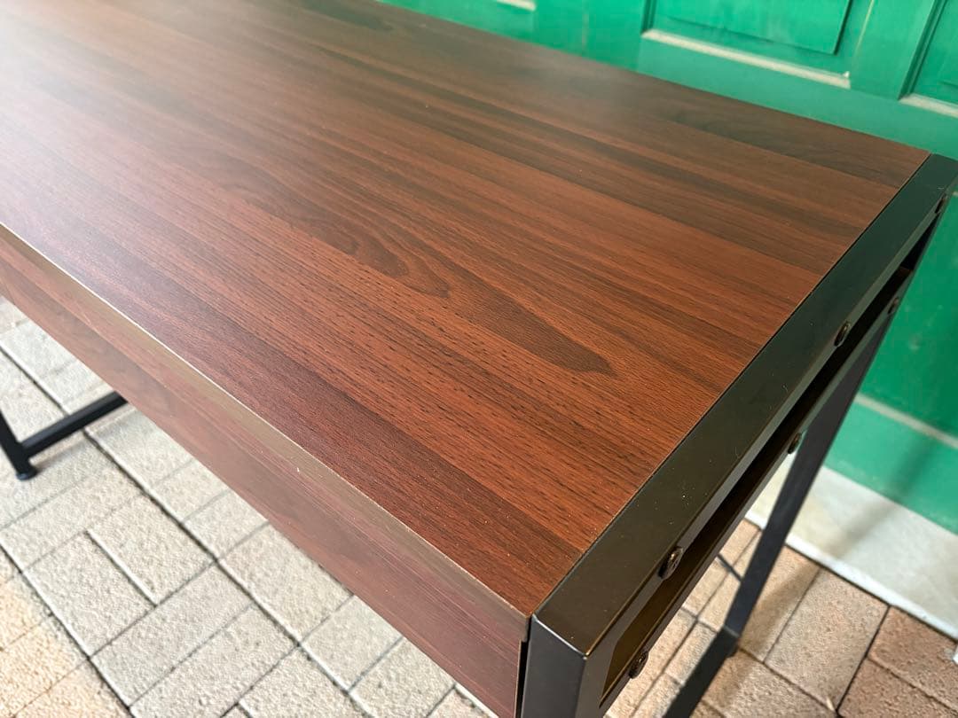 ★美品★ダークブラウン木製デスク 2引き出し 3段キャビネット 佐賀発