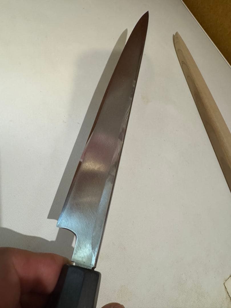 柳刃包丁 約30cm 木製ハンドル 鞘付き