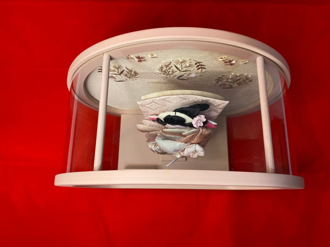 羽子板　円形アクリルケース７号・サイズ間口約３４×奥行約１６×高さ約２９㎝