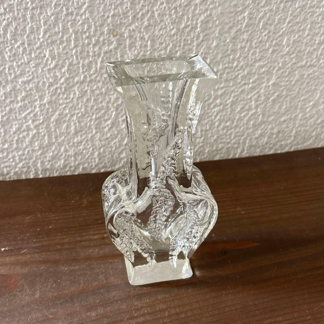 ヴィンテージ ガラス花器 イングリッド クリスタルフラワーベース 花瓶 西ドイツ