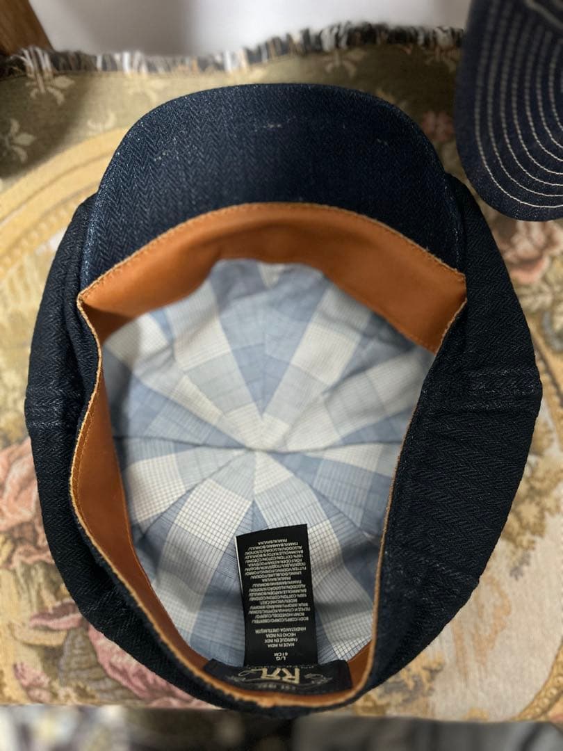 超希少　インディゴ染め　ヘリンボーン　ニュースボーイキャップ　RRL