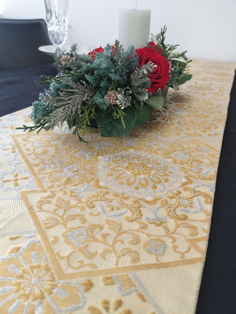 Fei1213　A885★逸品‼️クリスマス‼️テーブルランナー2m4cm