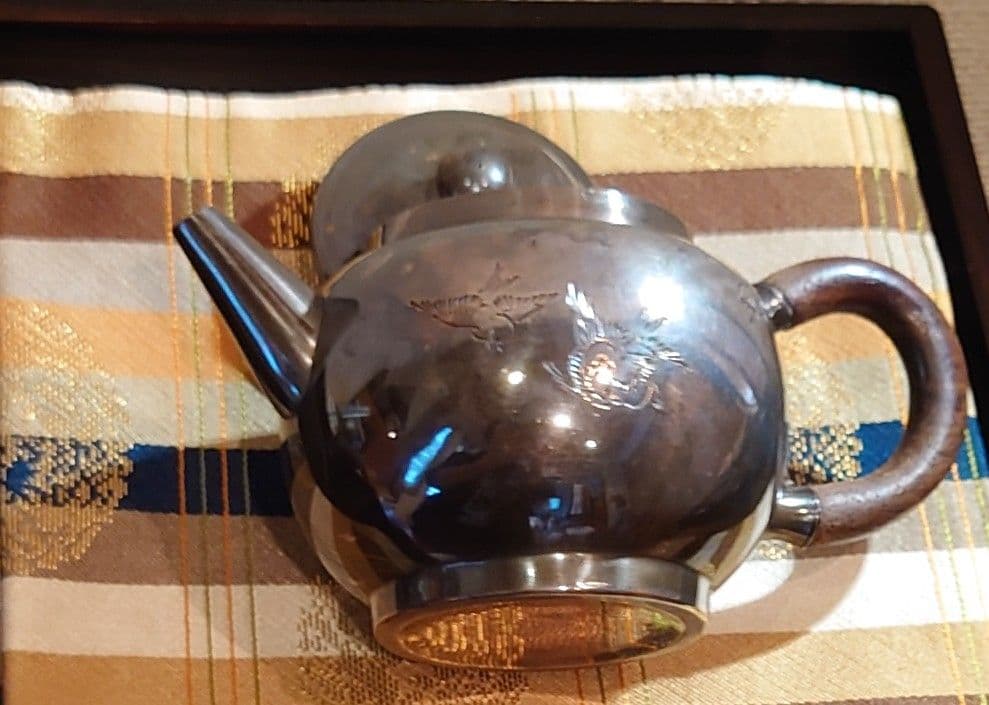 【煎茶道具】銀製　急須　中川浄益作