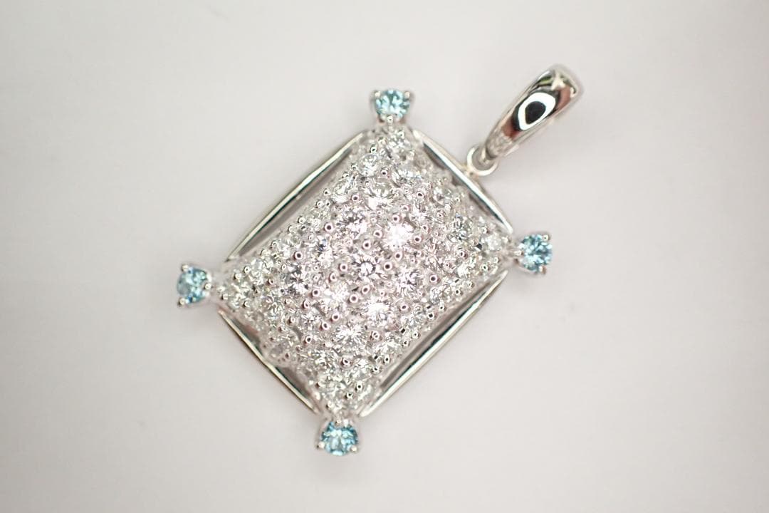 24/美品 タサキ 田崎真珠 Pt900 ダイヤ計1.34ct ペンダントトップ