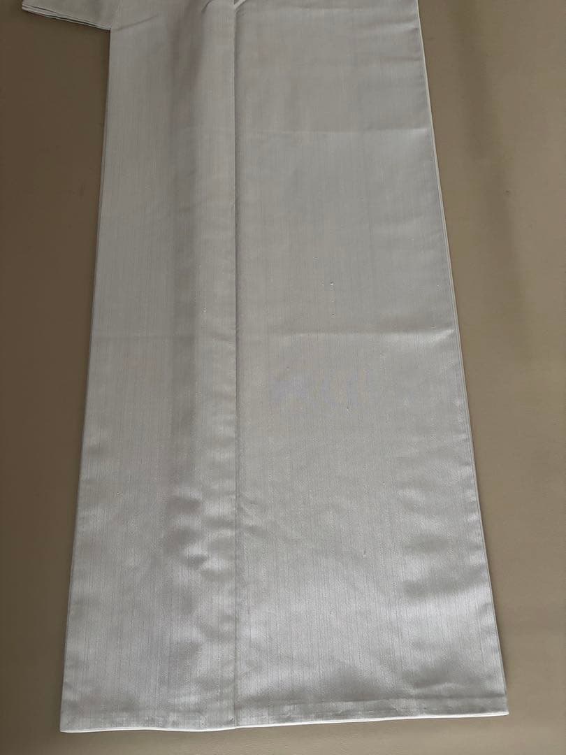 きもの英 経節紬調 無地 シルバーグレー 洗えるきもの ポリエステル