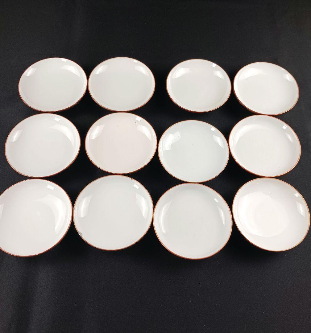 Y2907 九谷焼 金襴手 極上蓋茶碗 13客 共箱付き