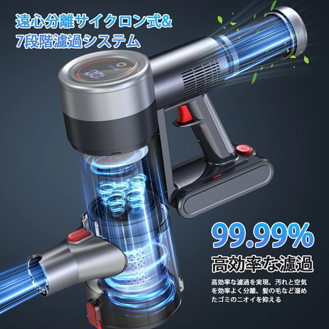 コードレス掃除機　65000Pa LEDライト　自立式　液晶ディスプレイ
