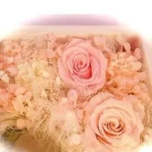 プリザーブドフラワー花時計　ピンク＆ホワイト