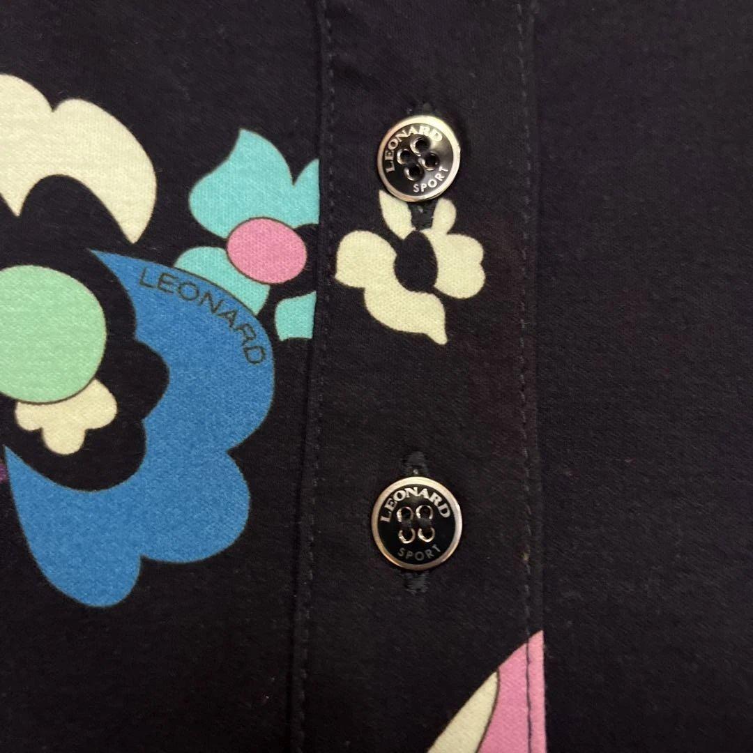 レオナール スポーツ　長袖トップス　38 紺色　猫に花柄　30%引きセール中