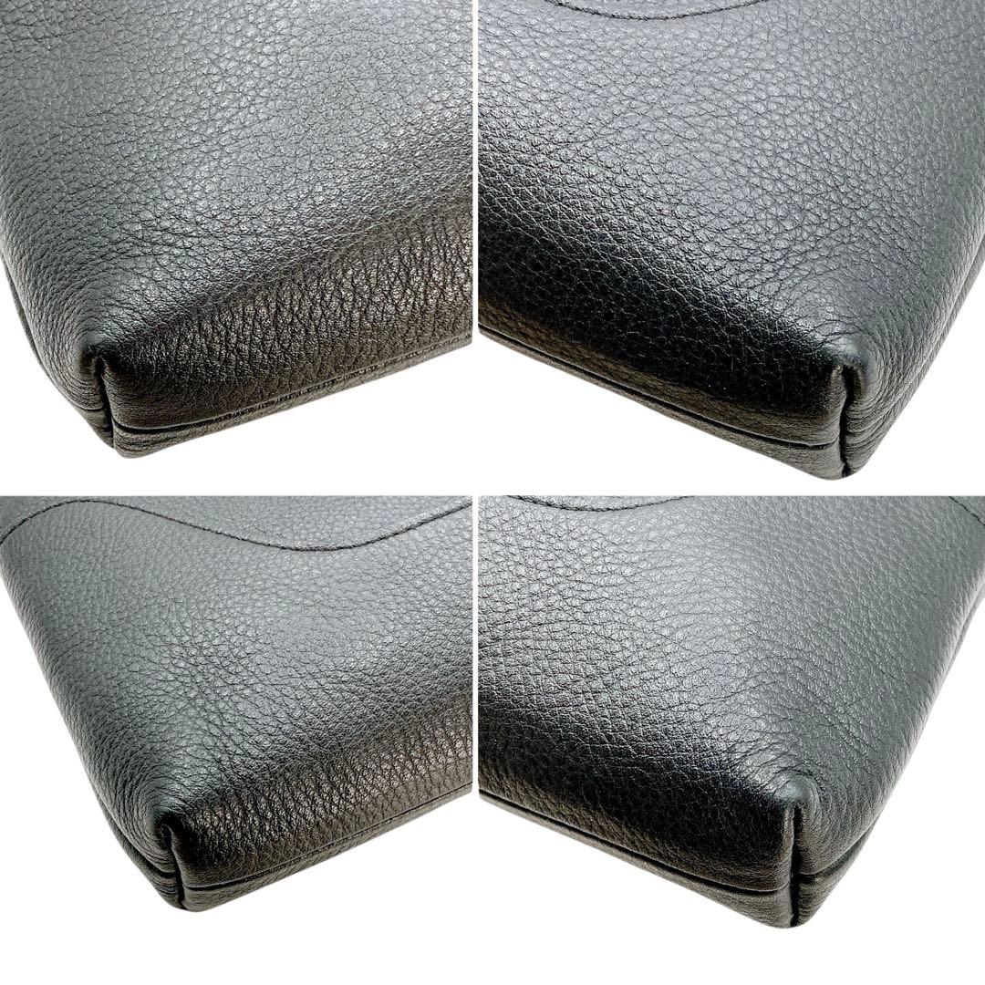 極美品✨ペッレモルビダ ワンハンドルバッグ ブラック シュリンクレザー シボ革