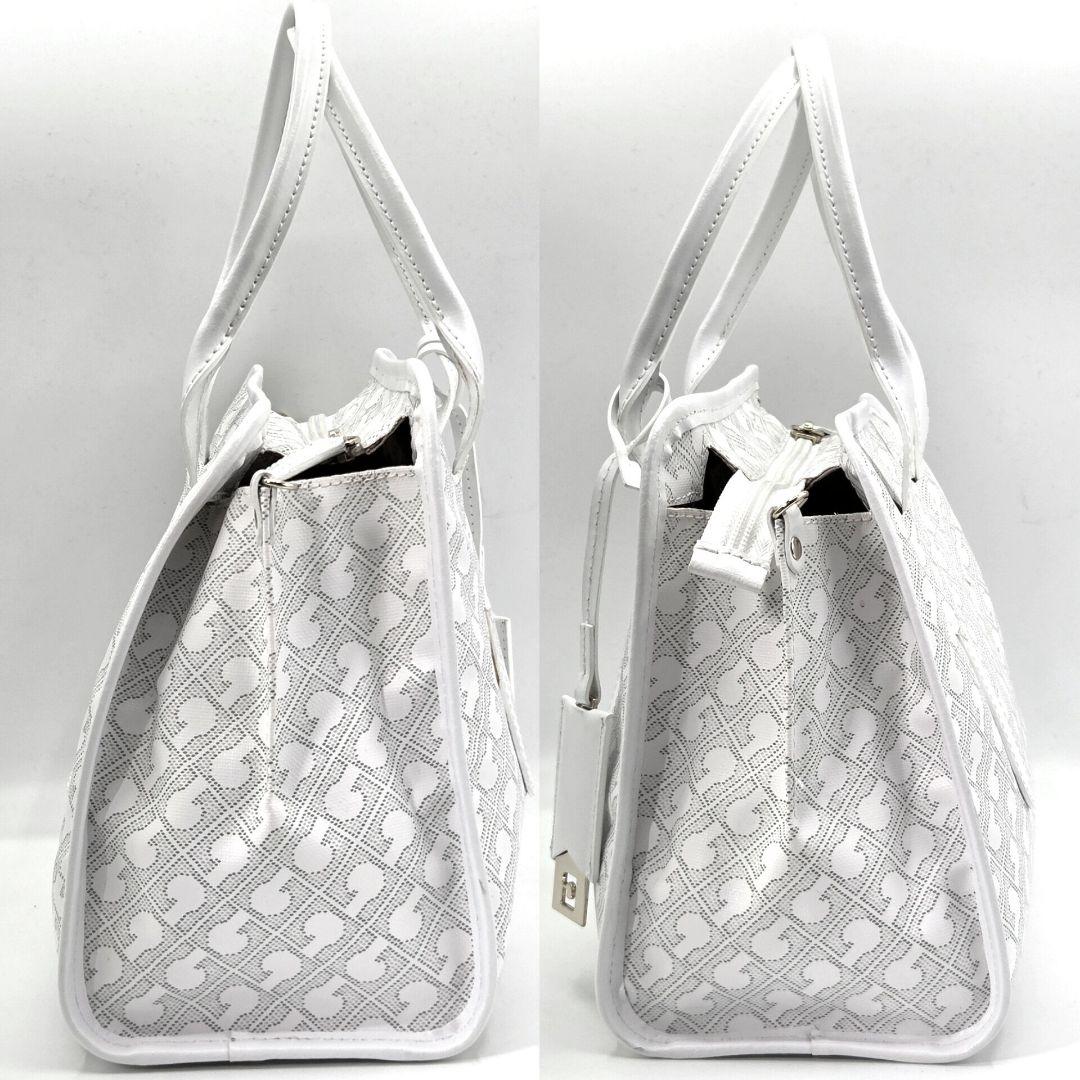 GHERARDINI ハンドバッグ 2way モノグラム レザー ソフティ 白