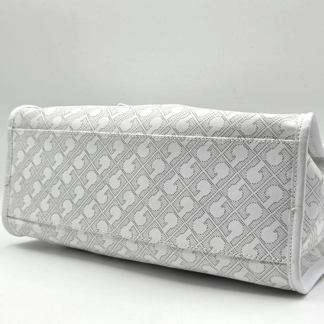 GHERARDINI ハンドバッグ 2way モノグラム レザー ソフティ 白