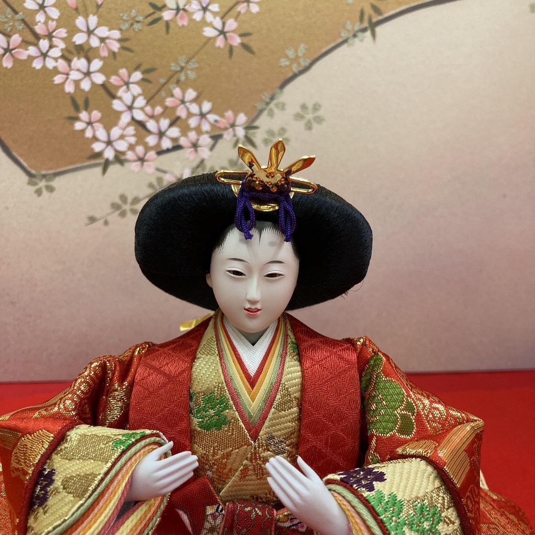 N7 　可愛いサイズの雛人形　人形のみ　西陣織金らん衣装　雛人形五人飾り
