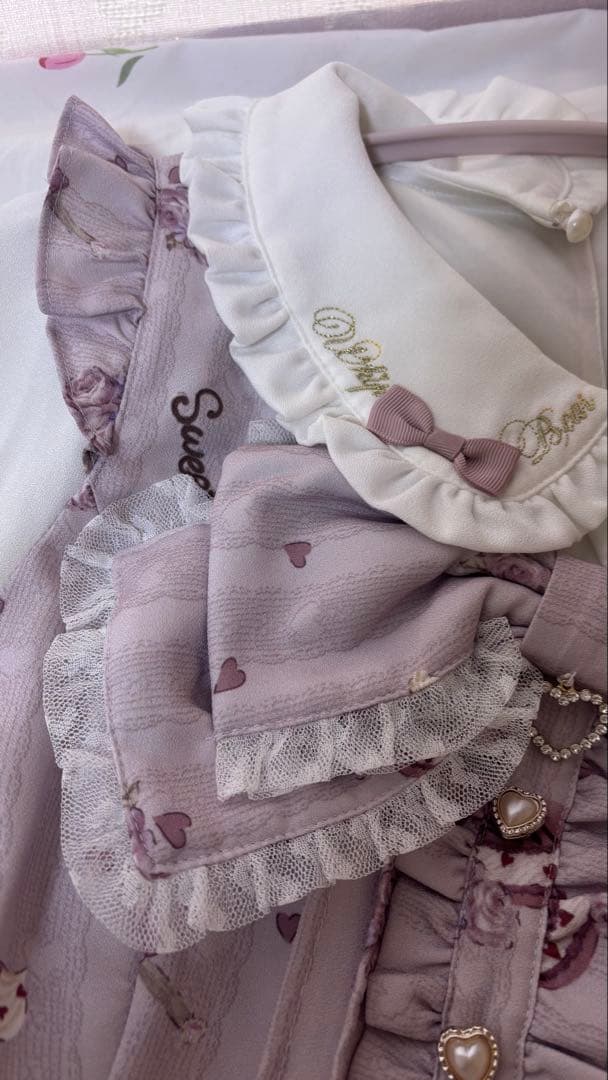 LIZLISA Whip bear  cafe柄　ワンピース