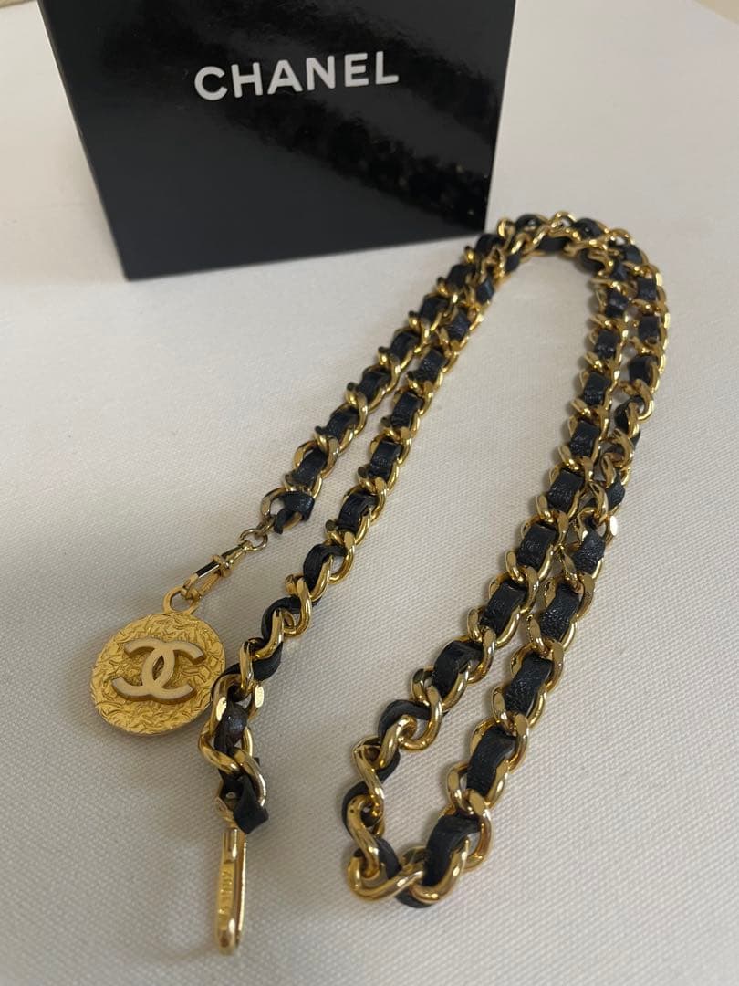 【美品】CHANEL シャネルチェーンベルト　ココマーク　ヴィンテージ