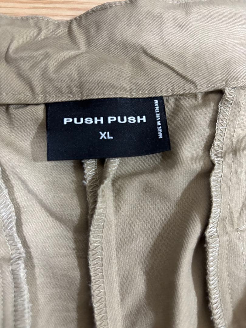 PUSHPUSH KHAKI PANTS ベージュ ワイドチノパンツ XLサイズ