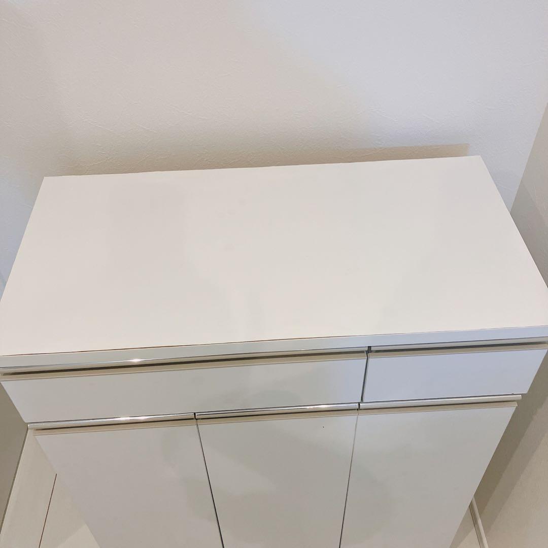 完成品 ニトリ 分別ペール付きキッチンボード ゴミ箱 ペールカウンター ホワイト