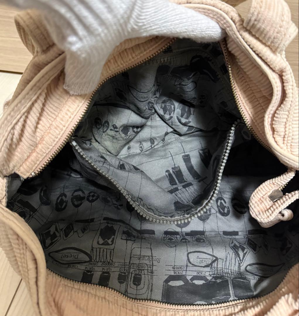 DIESEL バッグ コーデュロイ archive l logo Y2K