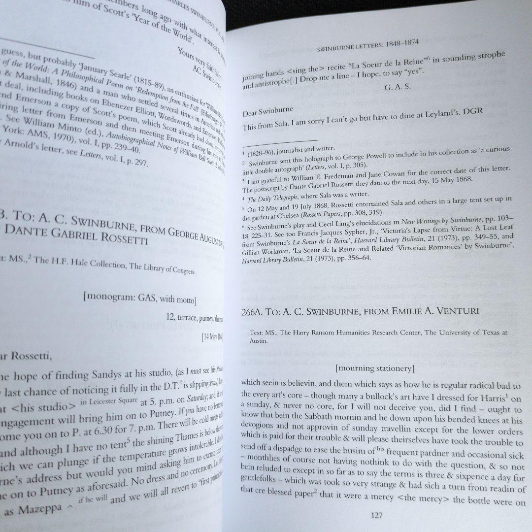 洋書スウィンバーンSwinburne Letters 全3巻完結セット