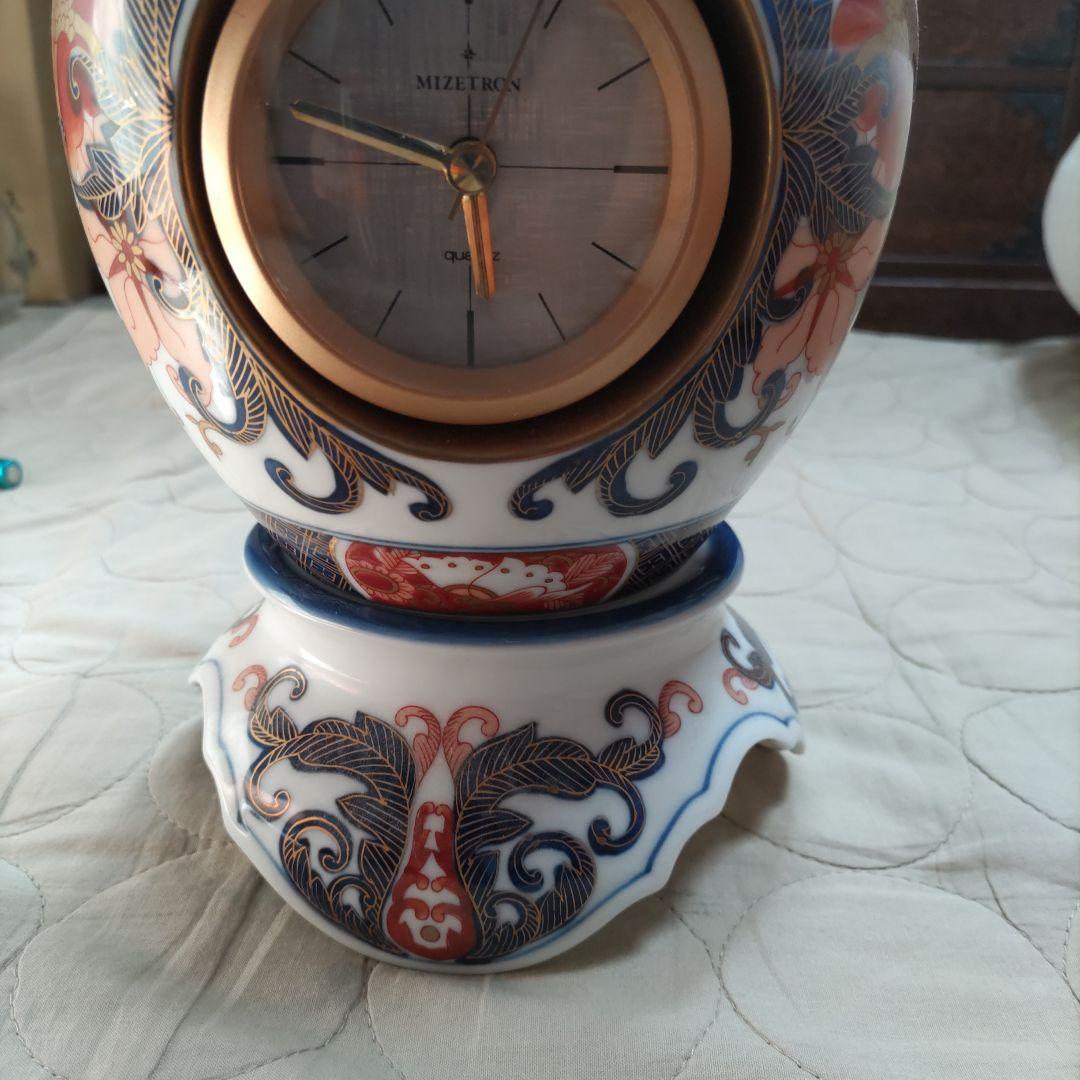 金彩錦手飾壺時計　伊万里鳳凰　大鉢色絵金彩