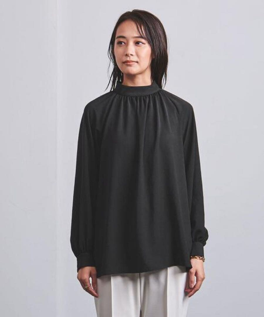 新品★ 手洗可 ギャザー長袖ブラウス 白UNITED ARROWS ¥17600