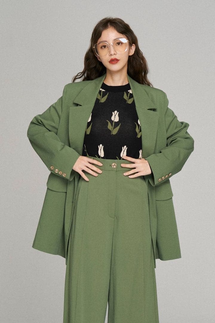 《木の枝で地図を描いて》ダブルボタンジャケット　M　【Tnewties】