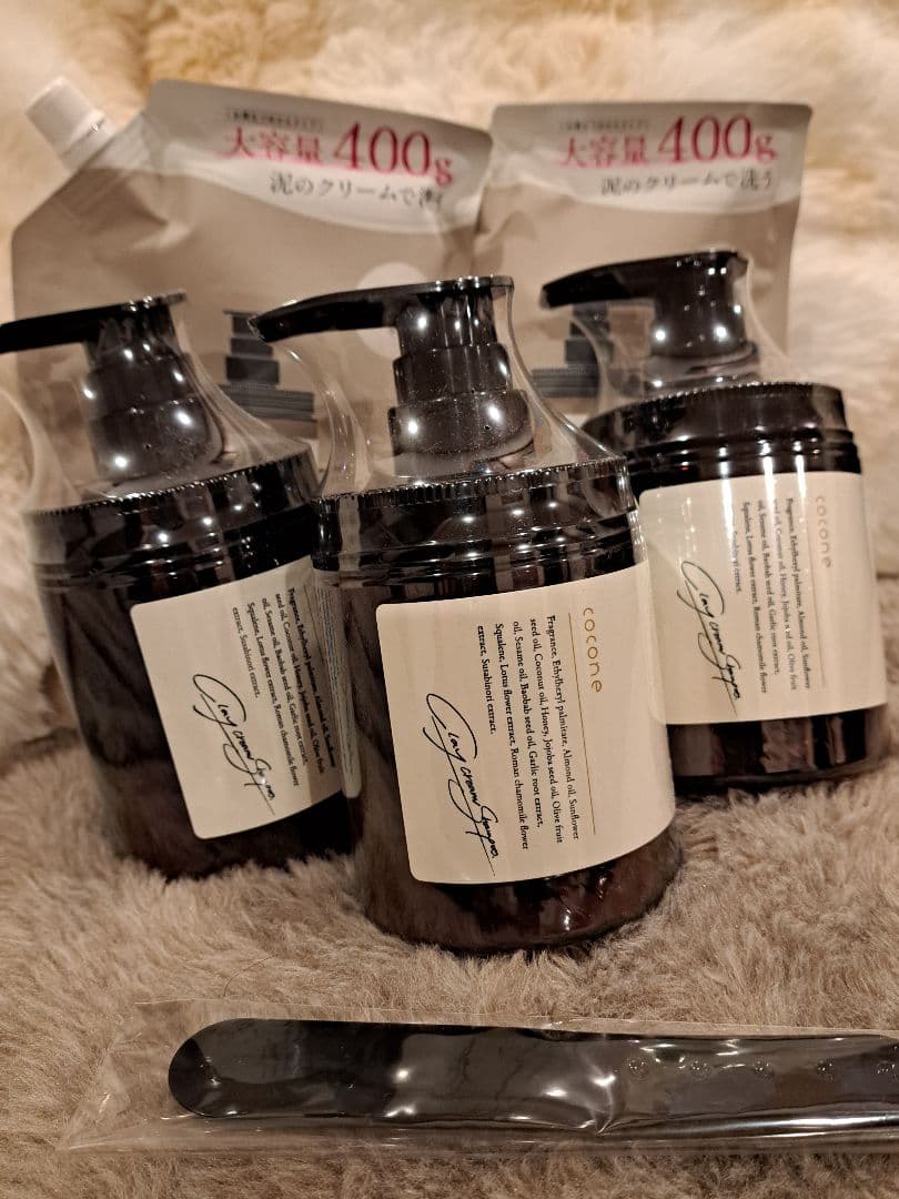 【６点セット】cocone クレイクリームシャンプー　スパチュラ付き♪