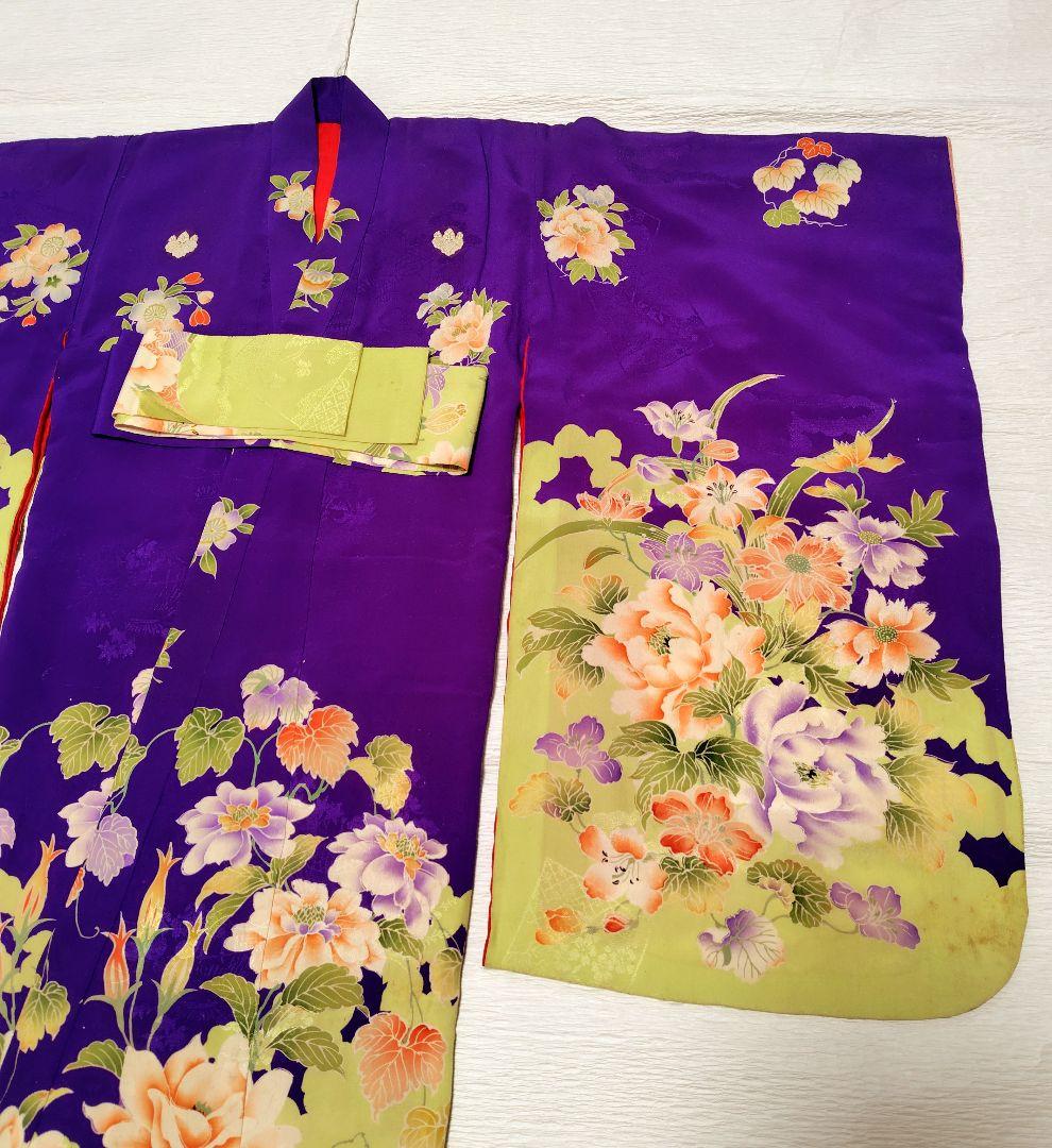 七五三　大正ロマン　アンティーク着物　縮緬