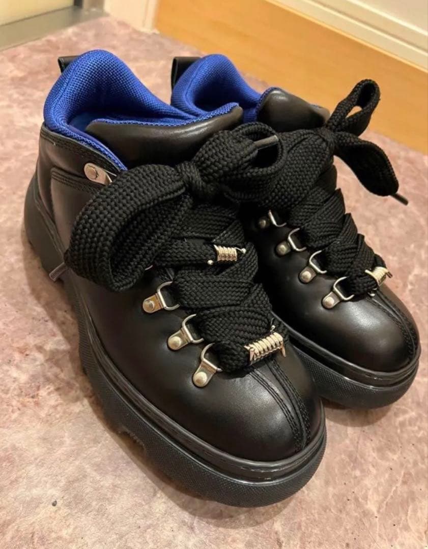 Burberry バーバリー Trek レザーアンクルブーツ ブラック 40