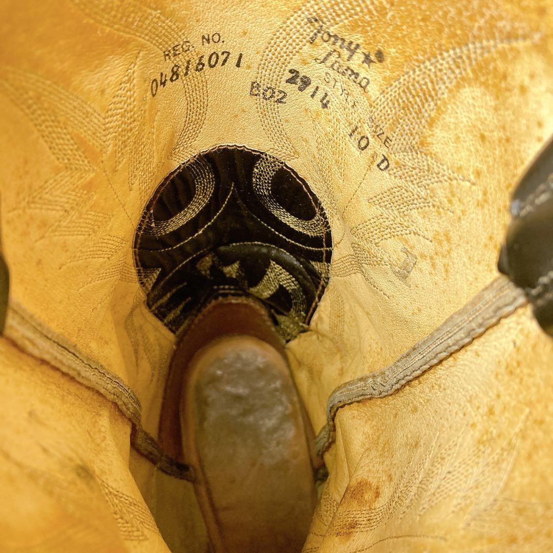 トニーラマ ウエスタンブーツ カウボーイ 10D 本革 USA ブラック 黒