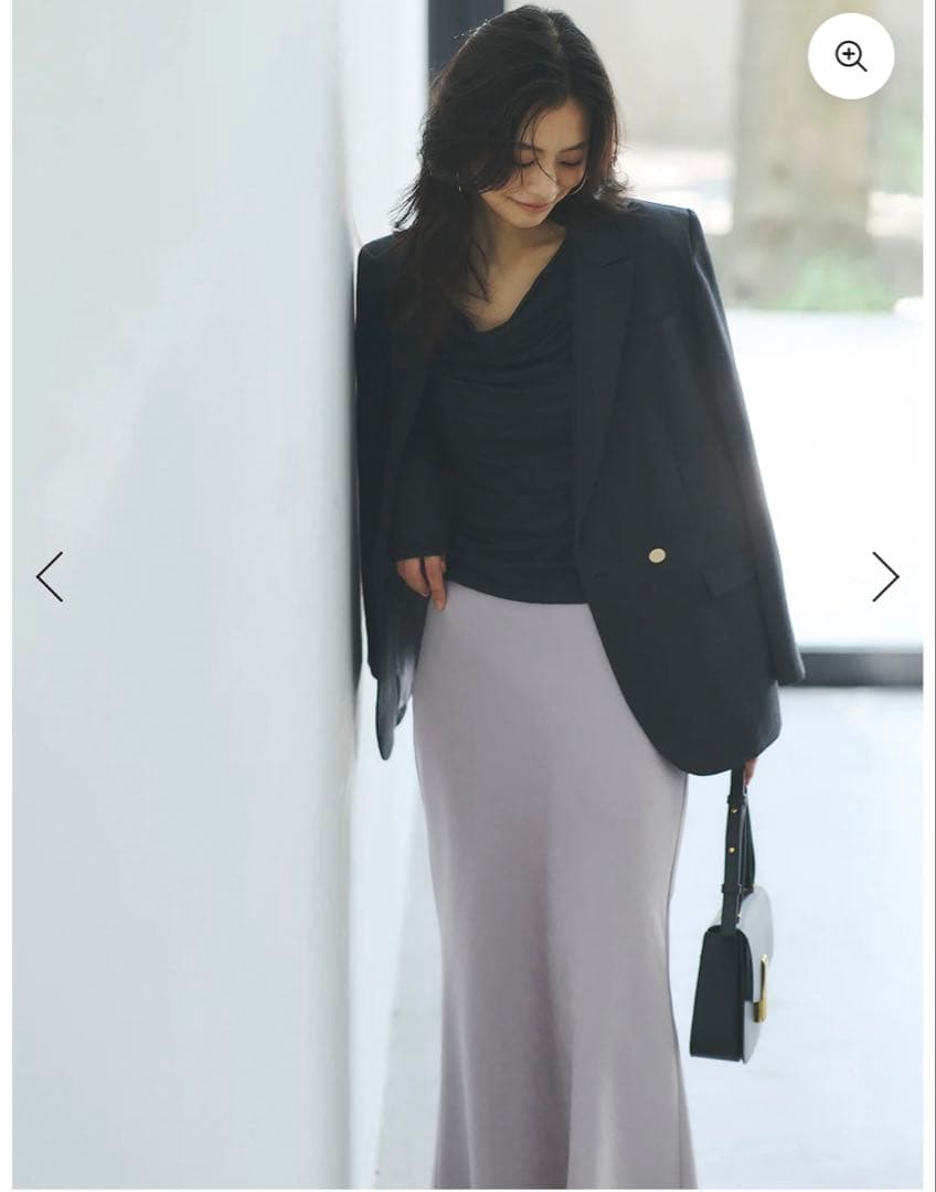 anuans ギャザードレープカットトップス CHARCOAL GREY