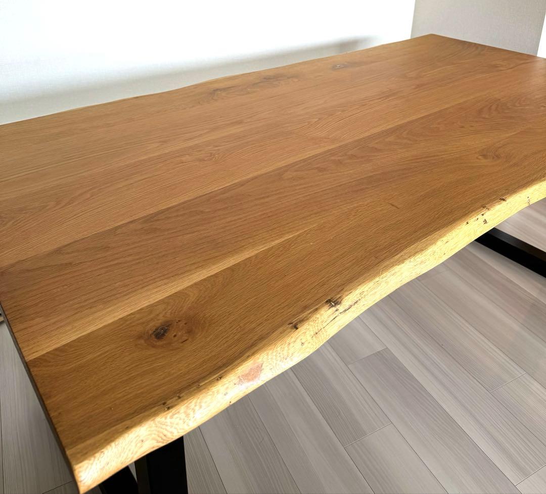 【天然木】一枚板風　オーク材　ダイニングテーブル　180cm