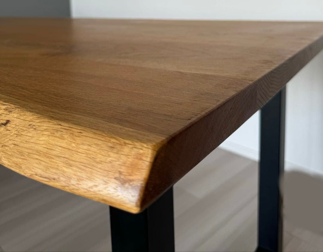 【天然木】一枚板風　オーク材　ダイニングテーブル　180cm
