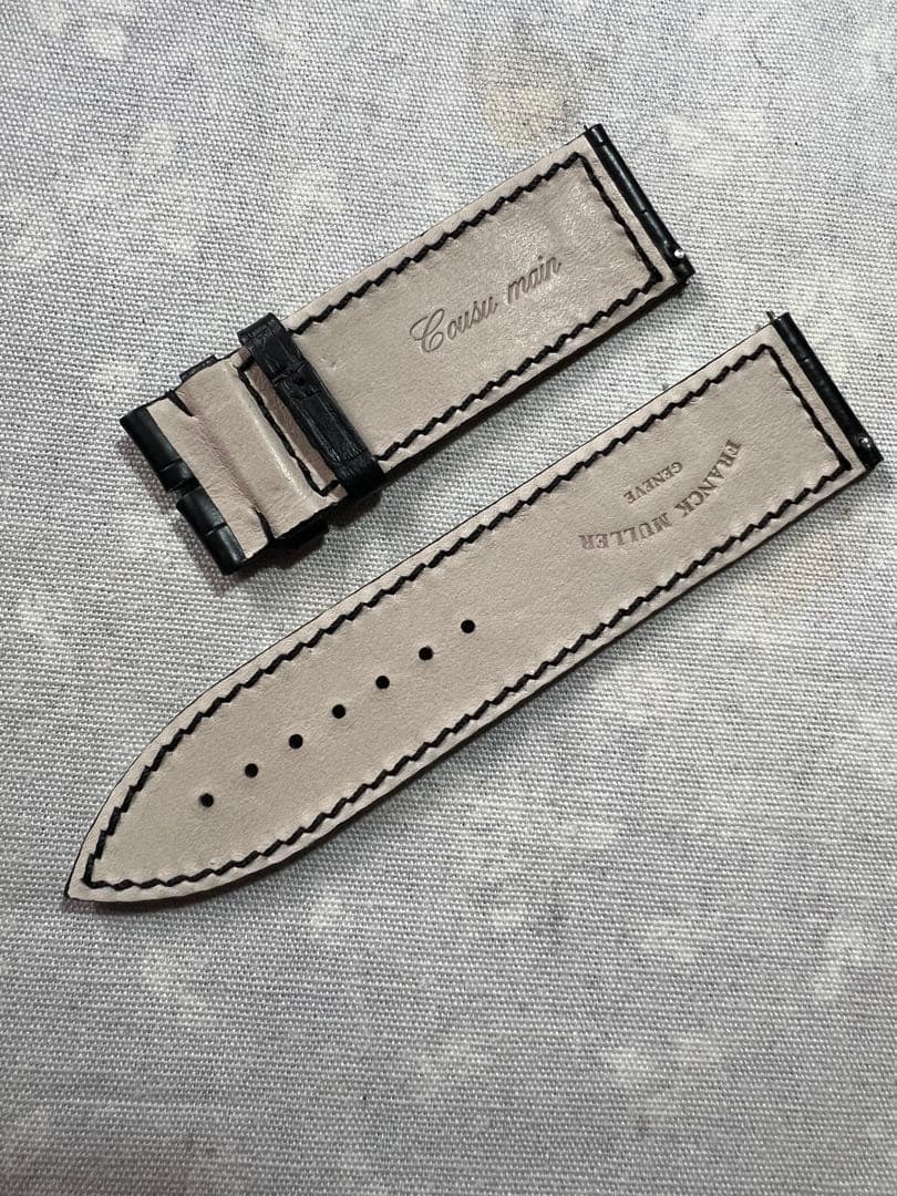 美品　 フランクミュラー　ロングアイランド　クロコダイル　純正ベルト 艶消し黒