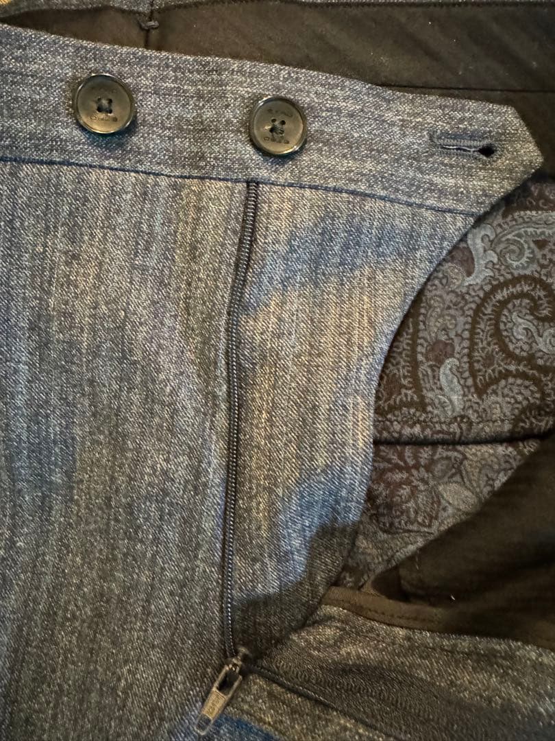 未使用！エトロ ブルーグレーストライプ48