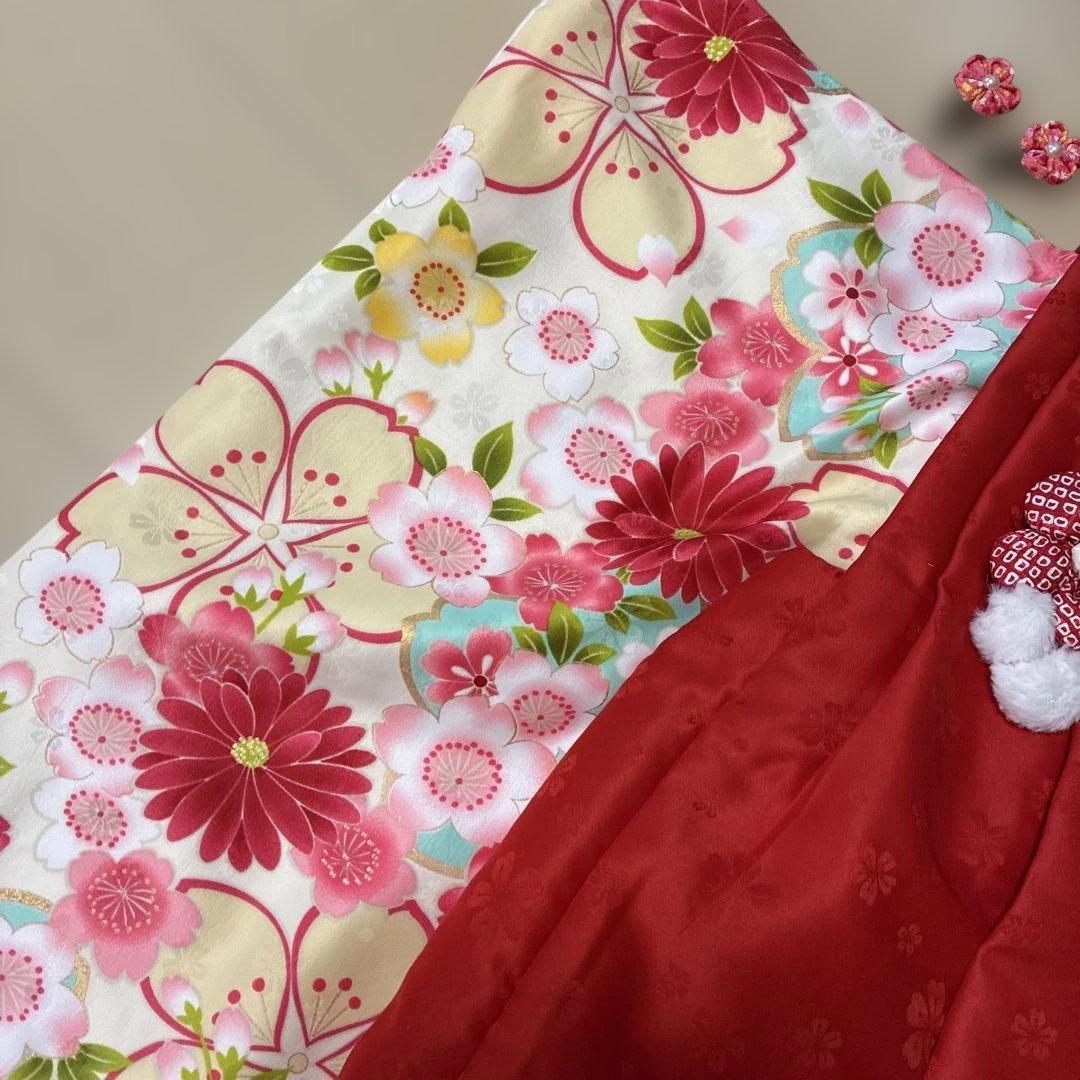 七五三 被布　着物セット　女の子 ピンク　水色　花柄　刺繍　鞠　小町kids