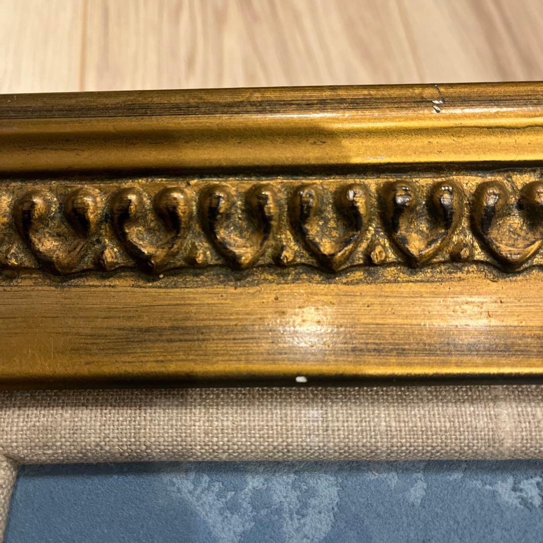 糸 大八 Daihachi Ito 花の油彩 金色の装飾入り額装　入り