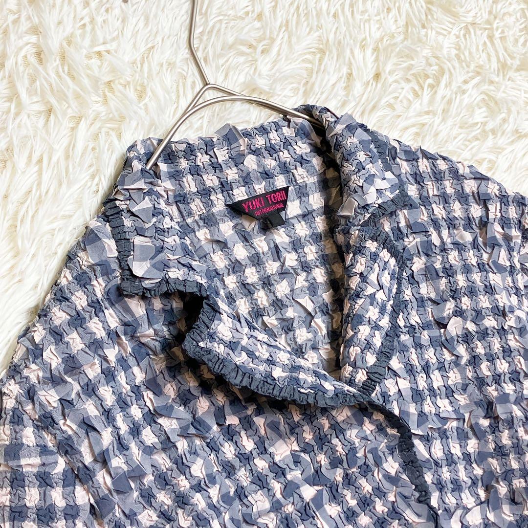 ✨極美品✨ユキトリイ　インターナショナル　Gプリーツ　テーラードジャケット　L