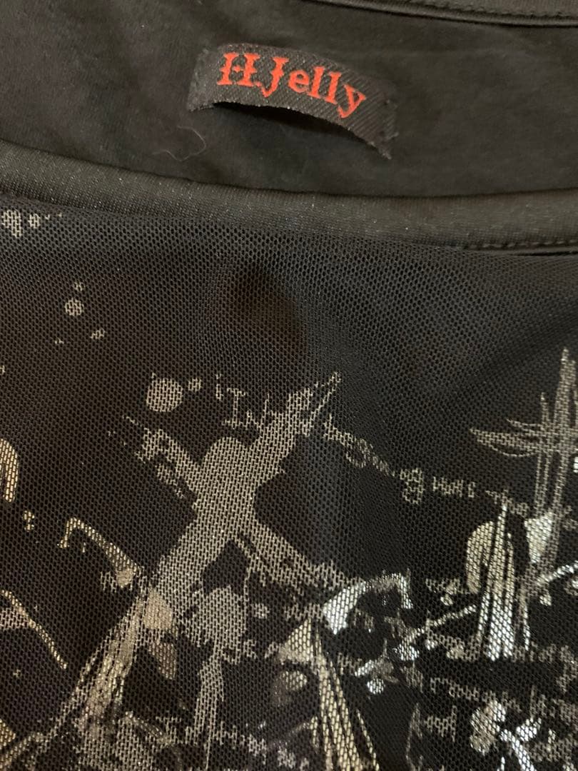 【希少】h.naoto H.Jelly コルセットプリント メッシュ切替トップス