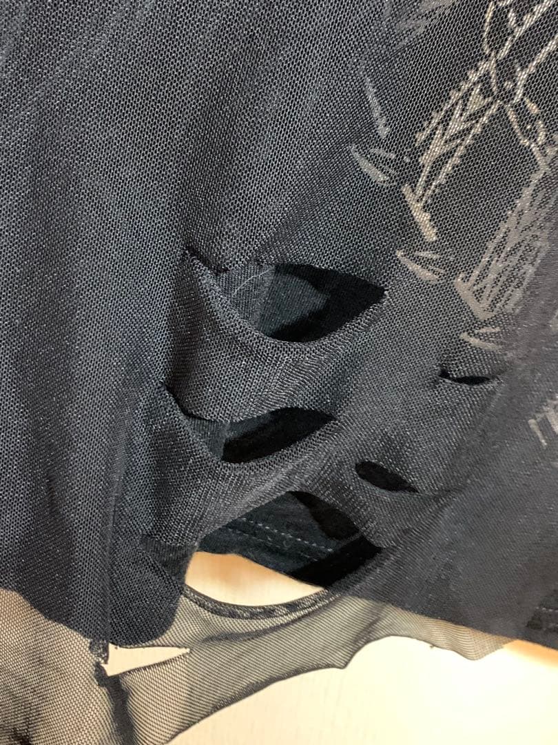 【希少】h.naoto H.Jelly コルセットプリント メッシュ切替トップス