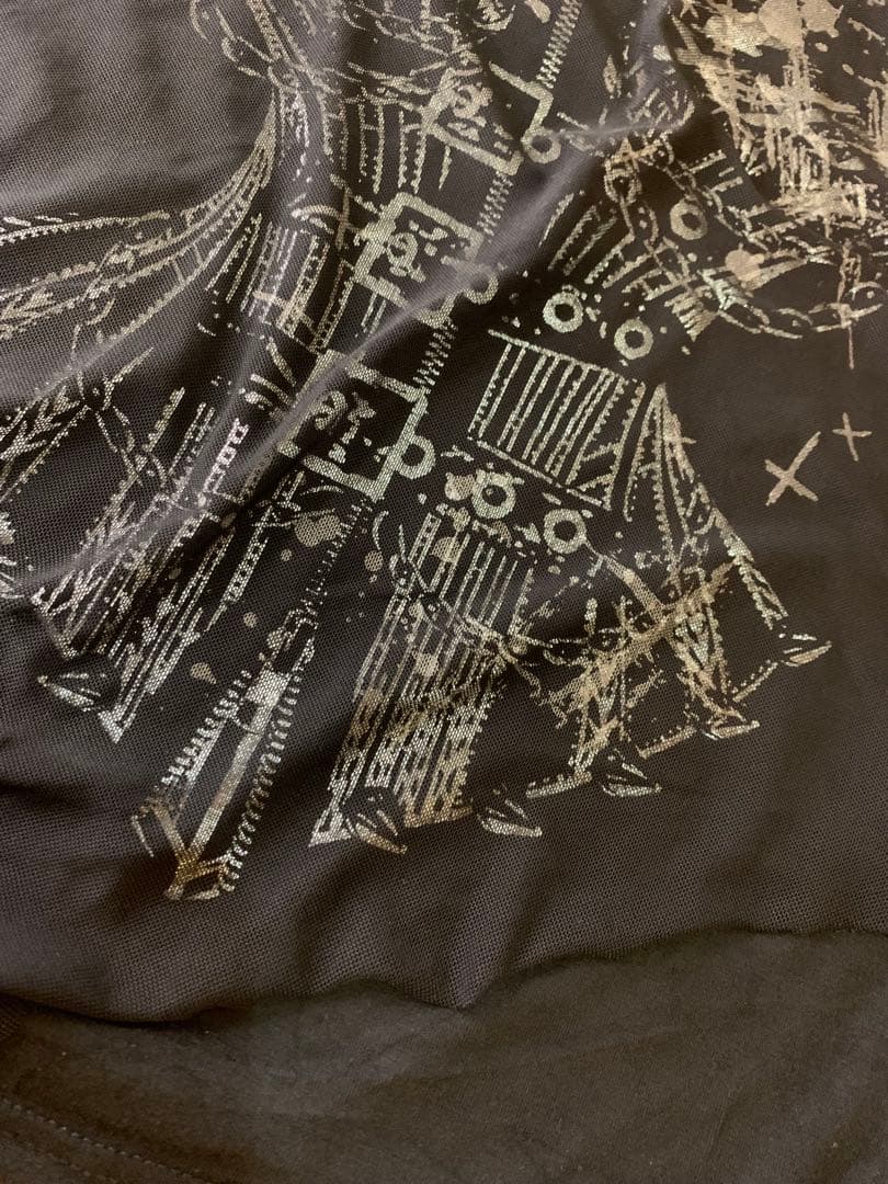 【希少】h.naoto H.Jelly コルセットプリント メッシュ切替トップス