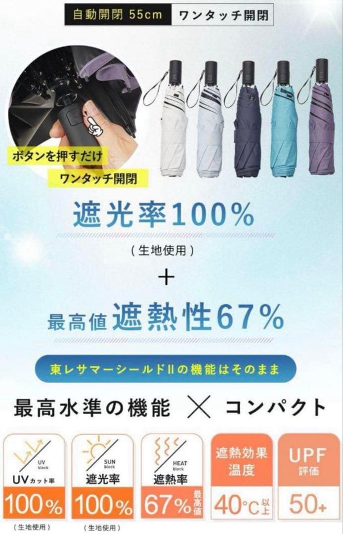 COKAGE+ ACTIVE☀️自動開閉 55cm 切り継ぎ パウダーブルー
