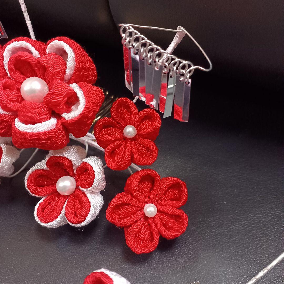 新品未使用【七五三】髪飾り　勝山かんざし　日本髪　つまみ細工　ハレの日　お花飾り